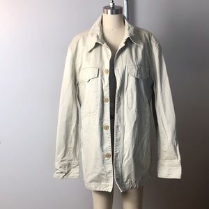Express Light Tan Shirt Jacket Shacket (Cargo Jacket) Size L